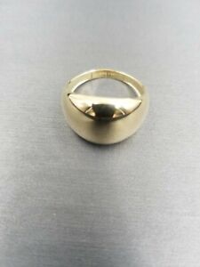 14K Solid Yellow Gold 12.5MM Polished Dome Light Band Ring. Size 7