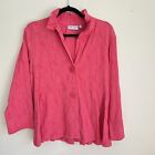 HABITAT Clothes To Live In Medium Pink Button Front Shirt Missing Top Button