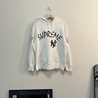 Supreme x New York Yankees 47 Brand Pullover White Hoodie Mens Size Medium