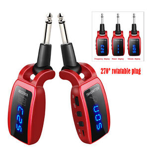 5.8GHz Wireless Guitar System Transmitter Receiver Rechargeable LED Display 30m