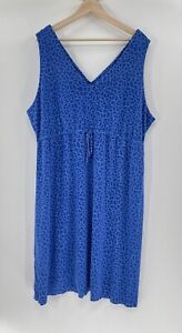 Fresh Produce Plus Size Blue Floral V-Neck Sleeveless Midi Dress Size 3x