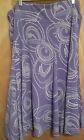Susan Graver Liquid Knit Maxi Skirt Womens Plus Size 1X Pull On Purple White