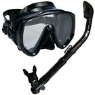 Ocean Owl Scuba Dive Mask Whistle Dry Top Snorkel Tube Gear Combo Set Freedom