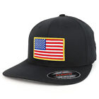 XXL USA American Flag Embroidered Iron On Patch Flexfit Cap