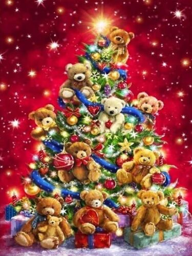5D Diamond Painting Christmas Teddy Bear Tree Kit