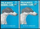 LOT OF (2) 1988 GREYHOUND DOG RACING PROGRAMS FROM THE PALM BEACH KENNEL CLUB!