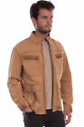Scully Mens Cafe Racer Tan Leather Leather Jacket L