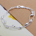 Unisex Women 925 Sterling Silver Beads Bracelet Size 8 Inches 2.5MM Lobster L10