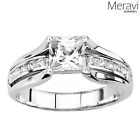 Solid 925 Sterling Silver Womens Wedding Band Cubic Zirconia Engagement Ring