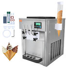 VEVOR Commercial Soft Serve Ice Cream Machine 20-28L/H Yield 3 Flavor Countertop