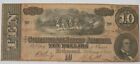 1864 $10 Richmond Confederate States Of America Ten Dollar Bank Note