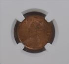 1862 C Queen Victoria British India 1/4 Anna - NGC Graded MS 64 RB