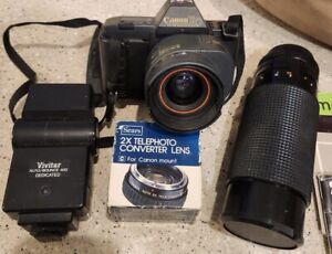 Vintage Canon T80 Camera 80s with lens 50mm w/ neck strap. LOTS OF EXTRAS! 🔥🔥