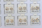 Wholesale Lot 36pcs Cubic Zirconia CZ Earrings Wedding Square Stud GOLD Jewelry