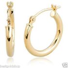 2mmX 18mm Polished Plain Round Hoop Earrings REAL 14K Yellow Gold