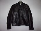 Vtg 70s 80s Men's Black Leather Cafe Racer Motorcycle Biker Jacket Quilt Lined M