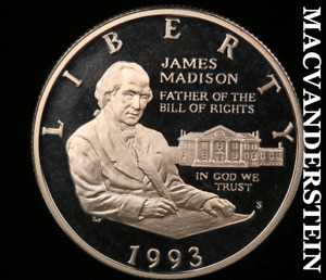 1993-S James Madison Commemorative Silver Half Dollar - Choice Gem Proof  #V177