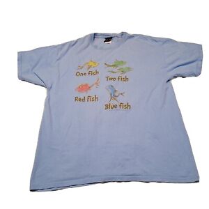 Dr. Seuss One Fish Two Fish Red Fish Blue Fish T Shirt Mens Size XL Vintage 2007