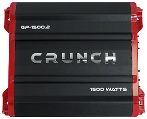 Crunch GP-1500.2 1500 Watt 2 Channel Car Audio Amplifier Stereo Amp Bridgeable