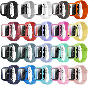 20Pcs Silicone Strap Band with Case Cover for Apple Watch iWatch 1-9 38-49mm lot