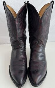 Dan Post Western Boots Brown Maroon Men's Size 15EW Leather 12” Tall Vintage