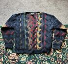 Vintage Croft & Barrow Cardigan Sweater XXL Geometric Wool Blend Grandpa 90s VTG