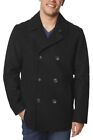 Calvin Klein Men's Double Breasted Peacoat Black Size Large Jacket Coat