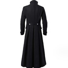 Men's Steampunk Military Trench Coat Long Jacket Gothic Overcoat Cosplay