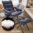 Living Room Lazy Chair with Ottoman Ergonomical Folding Armchair Recliner Comfy