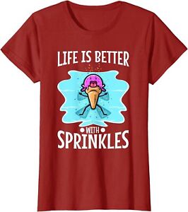 Life Is Better With Sprinkles Ice Cream Lover Gift Ladies' Crewneck T-Shirt