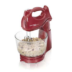 Power Deluxe Stand and Hand Mixer, 6 Speeds, 4 Quarts, Red, 64699