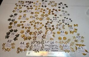 HUGE Lot #66 Vtg Miriam Haskell Small Med Flower Brass silver Gold Gilt Findings