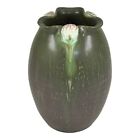 Ephraim Faience 2007 Hand Made Art Pottery Clover Green Ceramic Vase A14