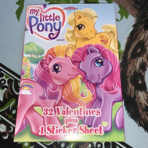 Vintage My little Pony 32 Valentine Cards Hasbro And Sticker Sheet