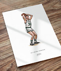 Larry Bird Poster Boston Celtics Basketball Illustrated Art Print