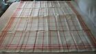 Antique Linen TABLECLOTH Red, Gold, Green, Plaid 50