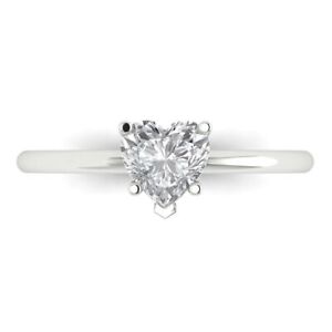 1 ct Heart Cut 18k White gold simulated diamond Wedding Classic Bridal Ring