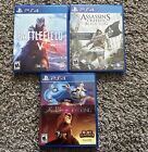 PlayStation 4 Game Bundle Lot of 3 Assassins Creed Battlefield V Disney Classic