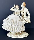 Vintage Wilhelm Rittirsch Dresden Lace Figurine Victorian Dancing Couple 7.5”H