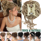 Natural Clip in Messy Bun Hair Piece Extensions Curly Claw Chignon Updo Wedding