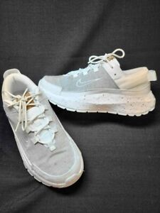 women's Nike Crater Remixa running shoes size 8 white gray sneakers walking