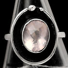 Faceted Rose Quartz - Madagascar 925 Sterling Silver Ring s.7 Jewelry R-1168