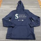 Seattle Mariners Hoodie Boys Large Blue Nike Sweatshirt Dri Fit Swoosh MLB Youth