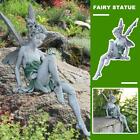 Garden Fairy Statue Sitting Resin Craft Ornament Landscaping Yard Angel Decor US