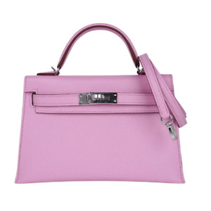 Hermès Kelly 20 Mini Mauve Sylvestre Epsom Palladium Hardware Leather Handbags