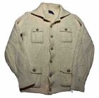 Vintage Pendleton wool Cardigan Sweater Cable Knit Cream Size Medium AH4