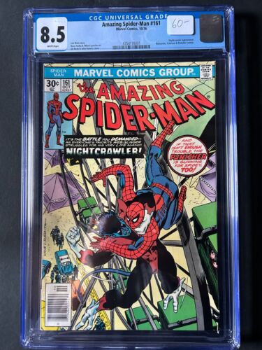 Amazing Spider-man  #161  CGC 8.5  Nightcrawler App.  (White Pages)