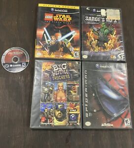 5 Game Lot Nintendo GameCube-Metroid-Star Wars-Sarge’s War-Spiderman-TESTED