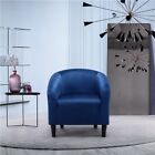 Blue Upholstered Barrel Chair Velvet Tub Chair