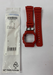 CASIO Original G-shock Watch Band DW-5600P-4 Red Combo Band & Bezel DW5600P